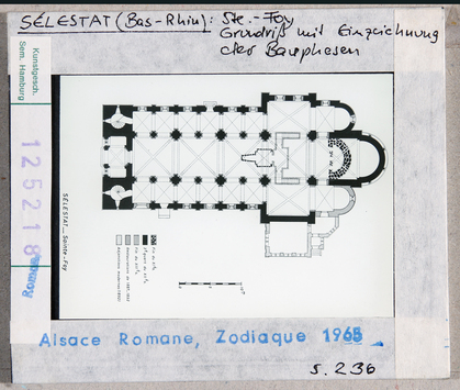 Vorschaubild Sélestat: Sainte Foy, Grundriss mit Einbeziehung der Bauphasen 